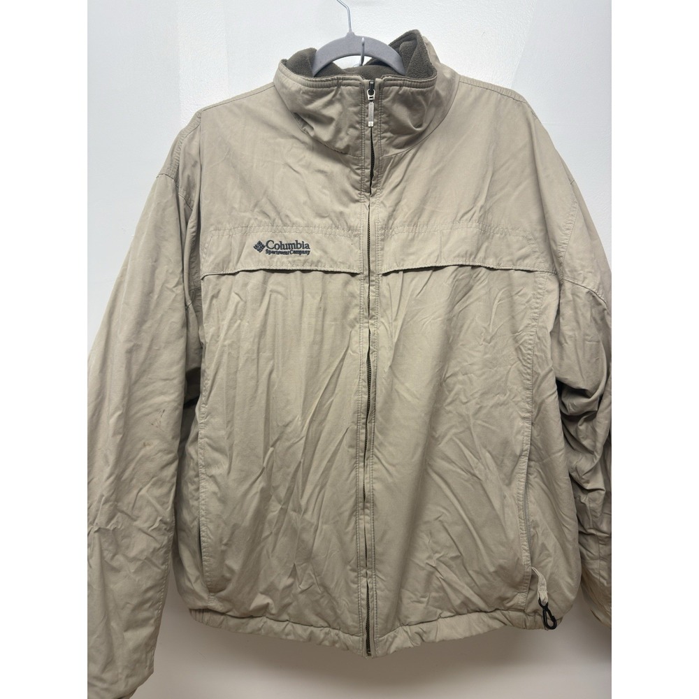 Columbia Sportswear Company Mens XL Full Zip Fleece Lined‎ Jacket Beige #58 - Picture 5 of 11